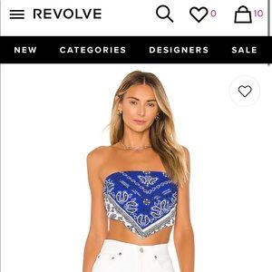 Superdown- Sophia Bandana Top in Blue Bandana